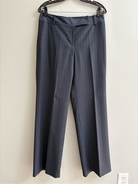 Ann Taylor Navy Pinstripe Straight-Leg Dress Trousers
